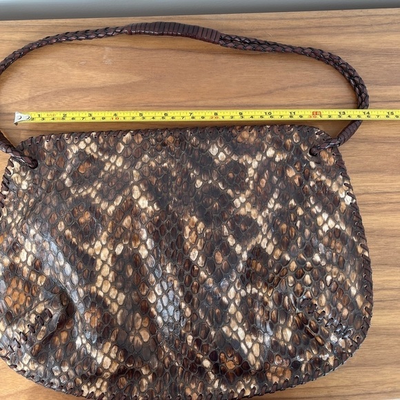 SONDRA ROBERTS Shoulder Bag Textured Snakeskin Animal Print Braided Handle - Picture 15 of 15
